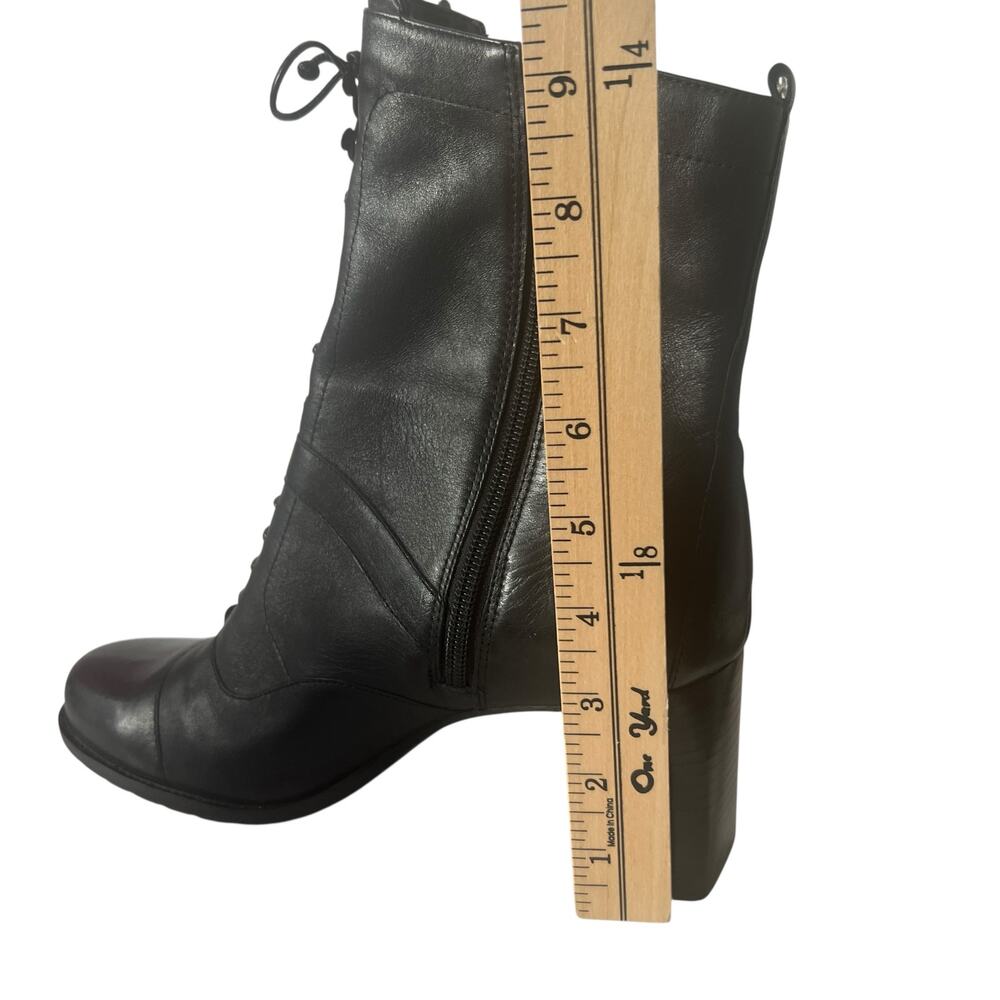 Vintage Naturalizer Black Leather Heeled Granny Ankle Boots Size 9 - Picture 8 of 12